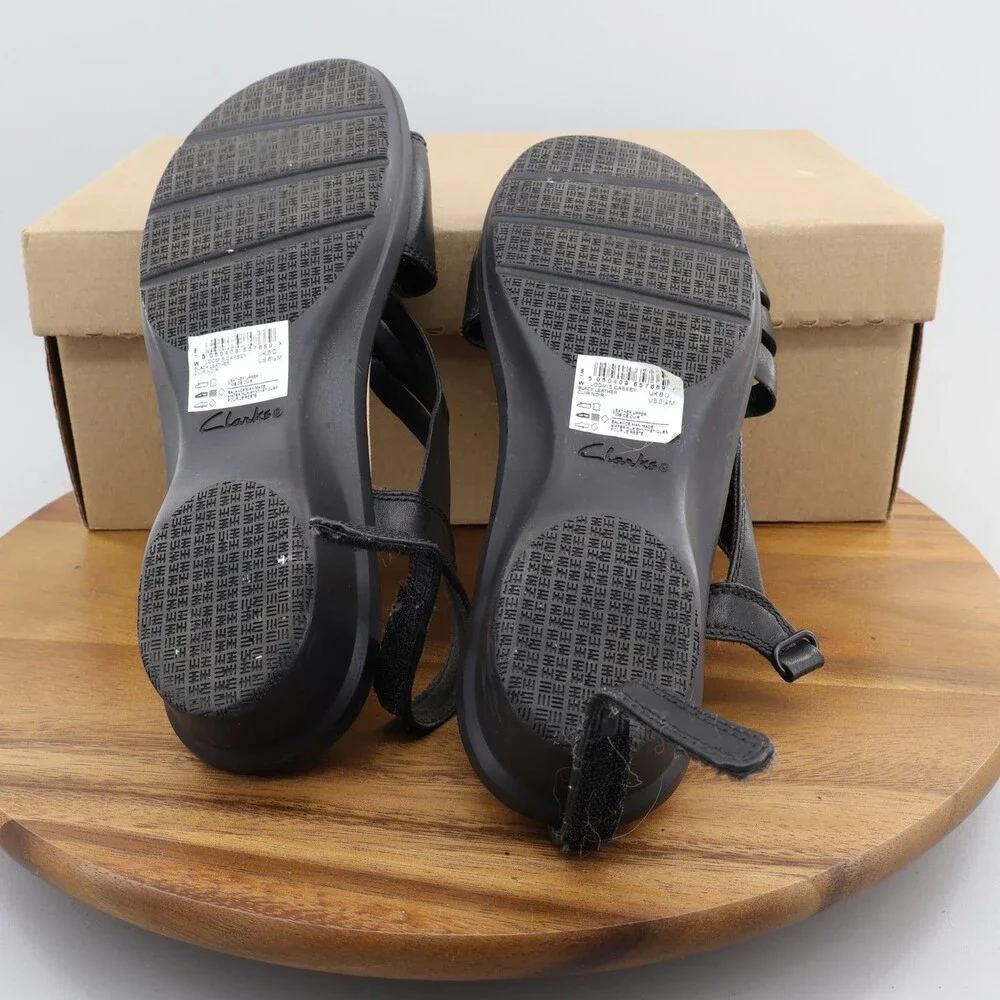 Clarks Collection Loomis Sandals Women's Size 8.5M Strappy Sandal Black - Picture 8 of 9